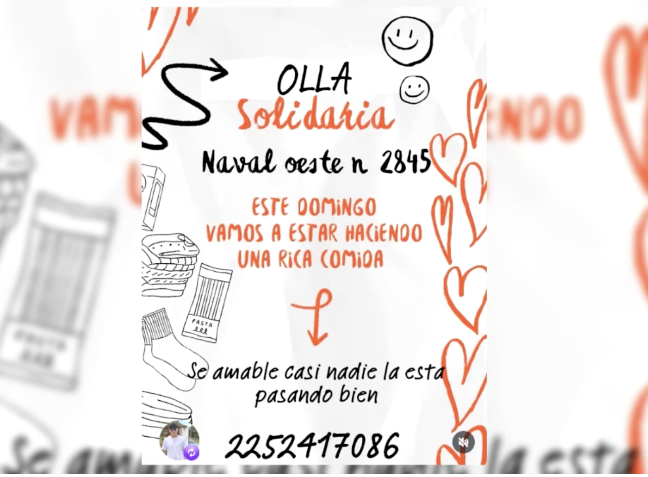 ESTE DOMINGO 27: OLLA POPULAR SAN CLEMENTE, EN NAVAL OESTE N° 2845 A PARTIR DE LAS 19 HS.